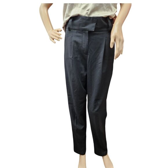 Maje Wool Blend Trousers in Black - Picture 2 of 10